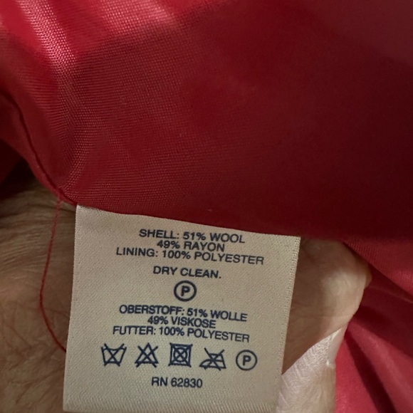 LAND’S END. Classic Beautiful Wool Blend RED COAT with HOOD sz 20W - Picture 9 of 13